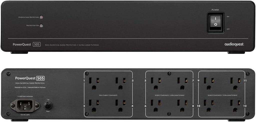 Samsung QN50QN90FAFXZA 50 Inch Neo QLED 4K QN90F Vision AI Smart TV with an AudioQuest PQ505NA PowerQuest 505 12 Outlet Surge Protector (2025)