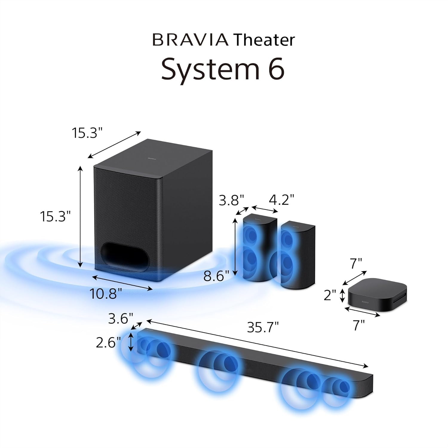 Sony BRAVIA 2 II 50-Inch 4K Ultra HD Smart TV (K-50S20M2  2025) & BRAVIA Theater System 6 5.1ch Home Theater Sound Bar Bundle
