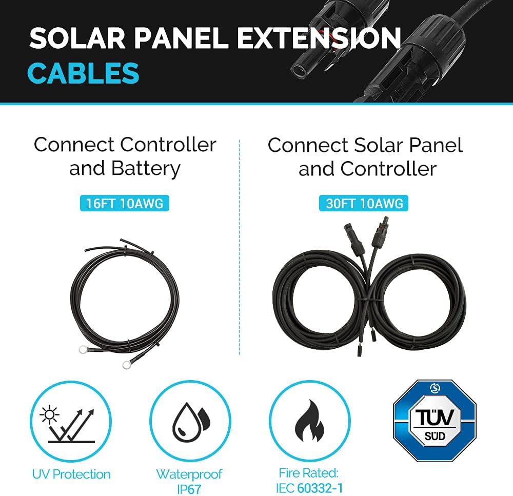 Renogy 200 Watts 12 Volts Monocrystalline RV Solar Panel Kit with Adventurer 30A LCD PWM Charge Controller and Mounting Brackets for RV  Boats  Trailer  Camper  Marine  Off-Grid Solar Power System