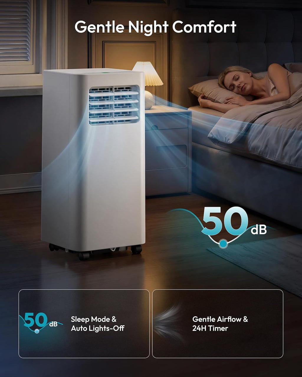 EUHOMY 8000 Btu Portable Air Conditioners, 3 in 1 Portable AC with Cool, Dry, Fan Modes, Quiet Air Conditioners with 24H Timer & Sleep Modes, with Remote, for Bedroom, Apartments up to 350 Sq.Ft