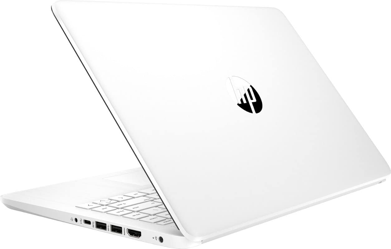 HP 14" Business Laptop Computer with Microsoft Office 365  Intel Quad-Core Processor  64GB eMMC  4GB RAM  Windows 11 Laptop  PLUSERA Earphones  White
