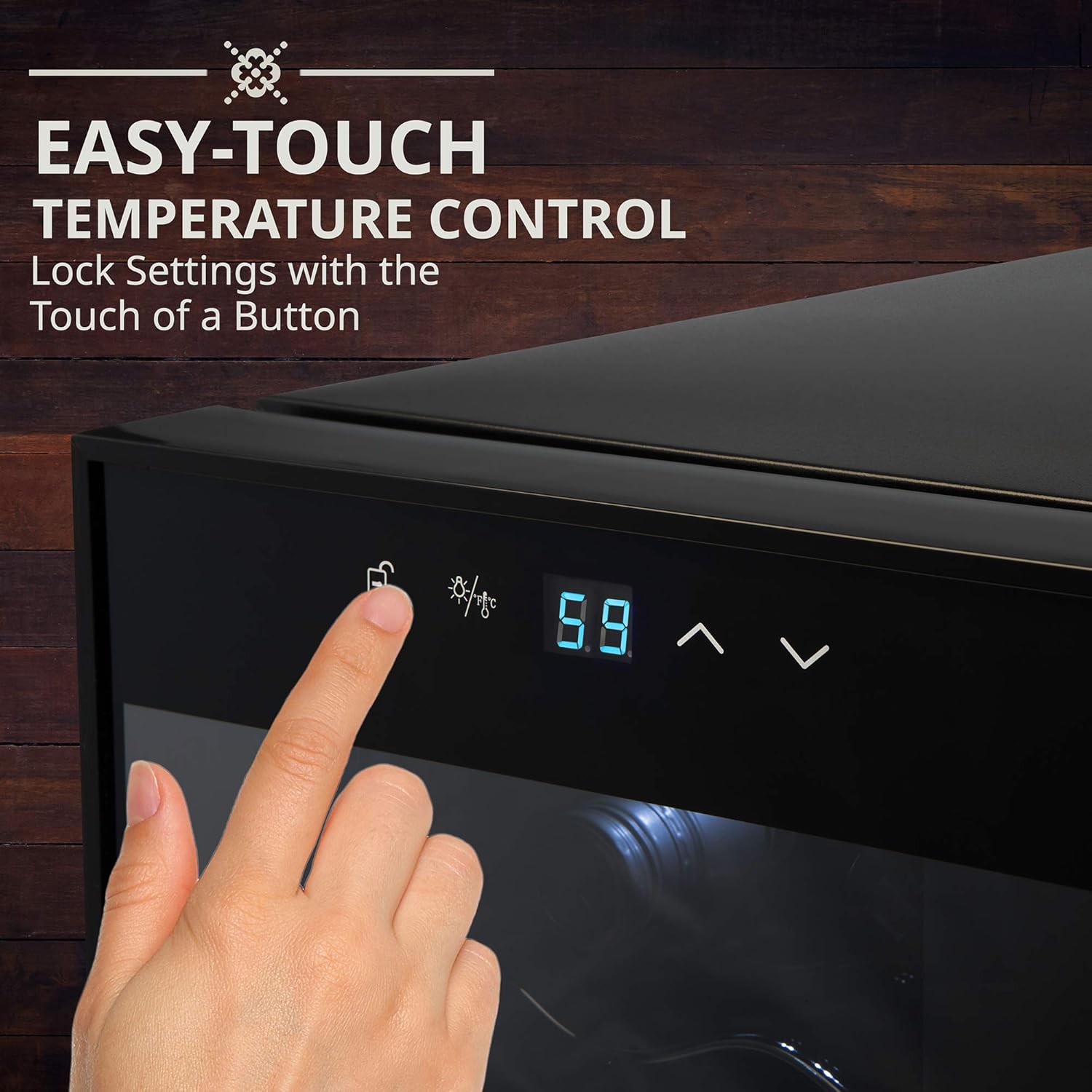Ivation 12 Bottle Compressor Wine Cooler Refrigerator w/Lock | Large Freestanding Wine Cellar For Red, White, Champagne or Sparkling Wine | 41f-64f Digital Temperature Control Fridge Glass Door Black