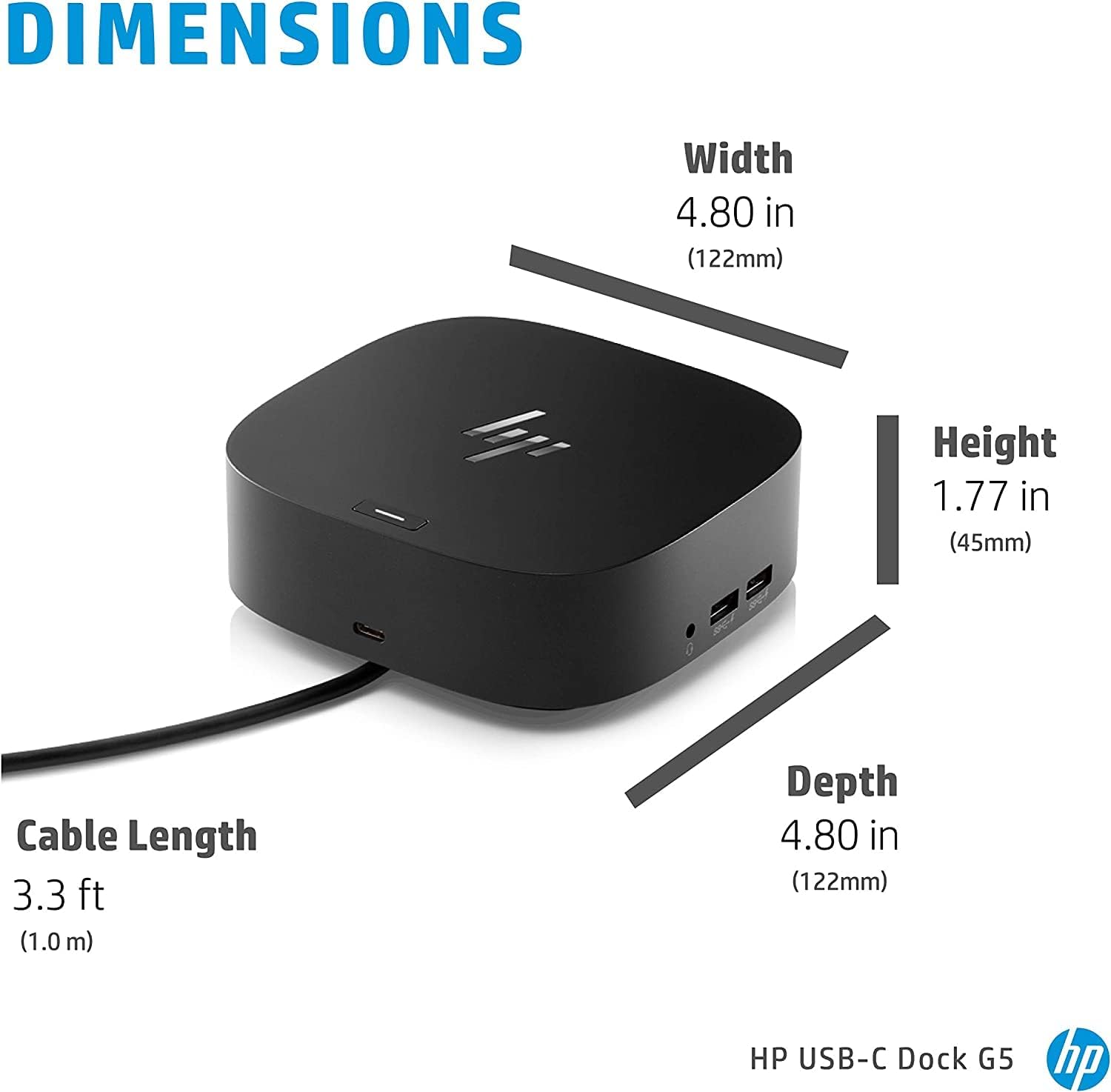 HP USB-C Essential Dock G5 – Multiport Docking Station with USB-C  HDMI  DisplayPort  Ethernet  Includes Dockztorm Dock