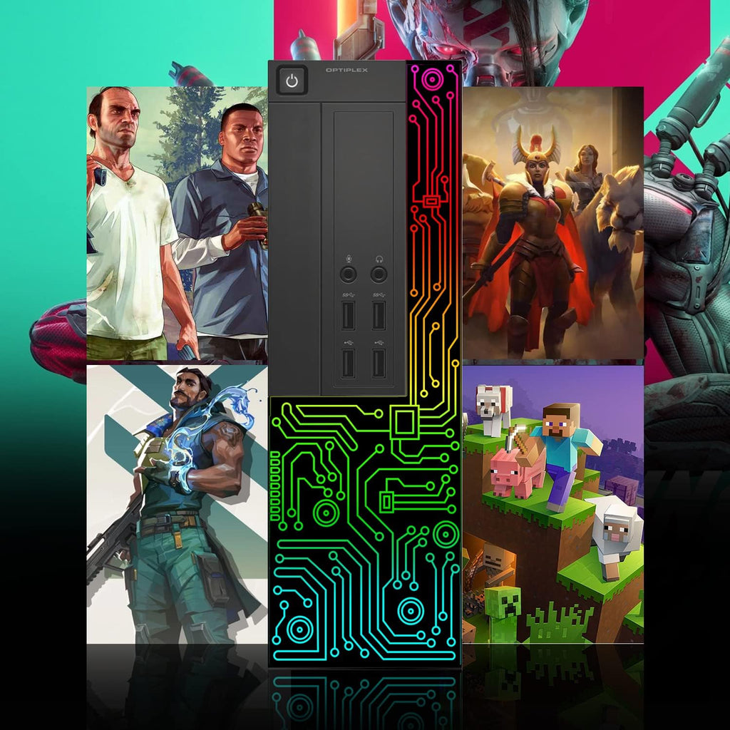 Dell Gaming OptiPlex Desktop RGB Computer PC  Intel Core i7  GeForce GT 1030 2GB GDDR5  16GB RAM  512GB SSD  24 Inch HDMI Monitor  Keyboard Mouse and Headset  WiFi  Windows 11 Pro (Renewed)
