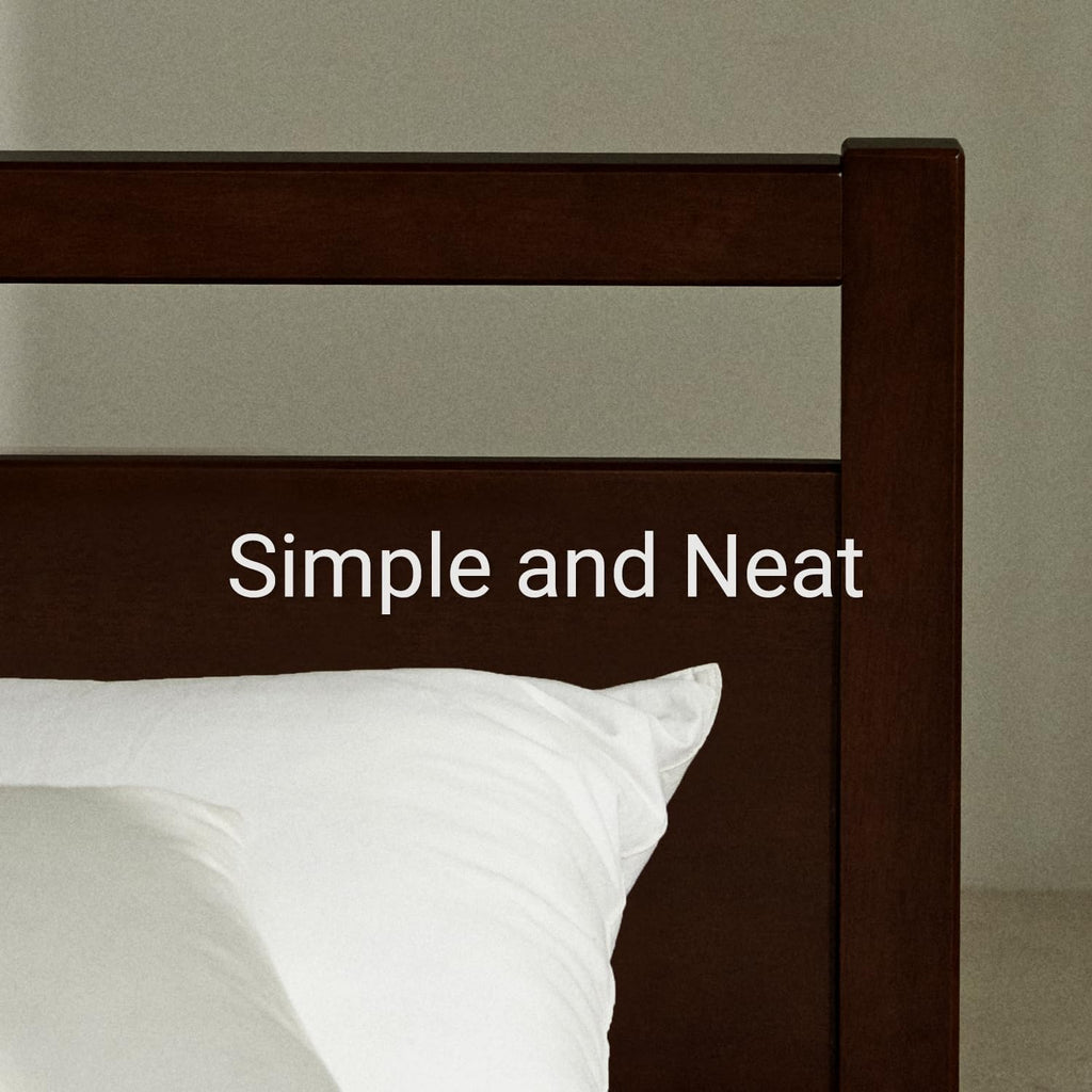 LIFEMENT Signature Wood Platform Bed Frame with Headboard, Essential, Noise Free, Under Bed Storage, No Box Spring Needed, Easy Assembly (Walnut, King (U.S. Standard))