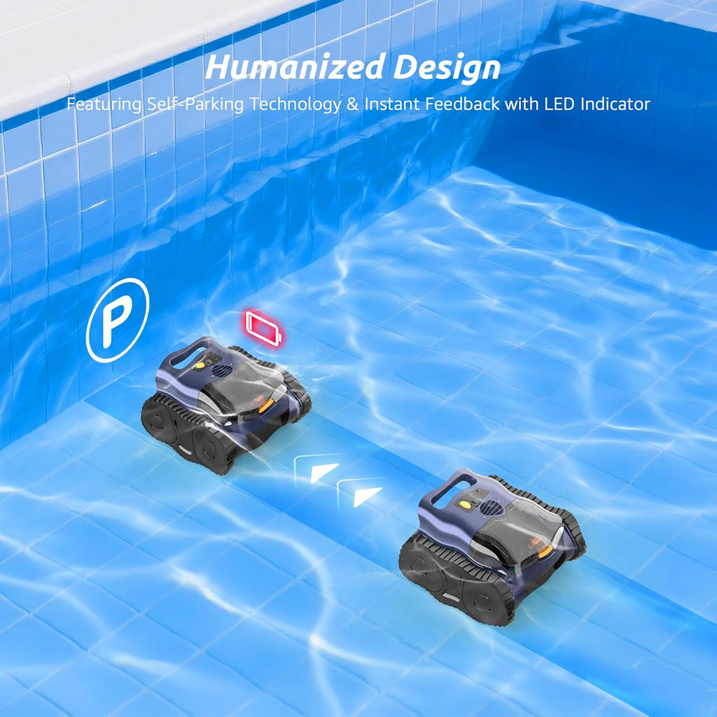 (2026 Upgrade) Cordless Robotic Pool Cleaner  Robotic Pool Vacuum for Inground Pools  Floor  Wall  Waterline and Drain Cleaning  180 min Battery Life for Pool Up to 2150 Sq.ft