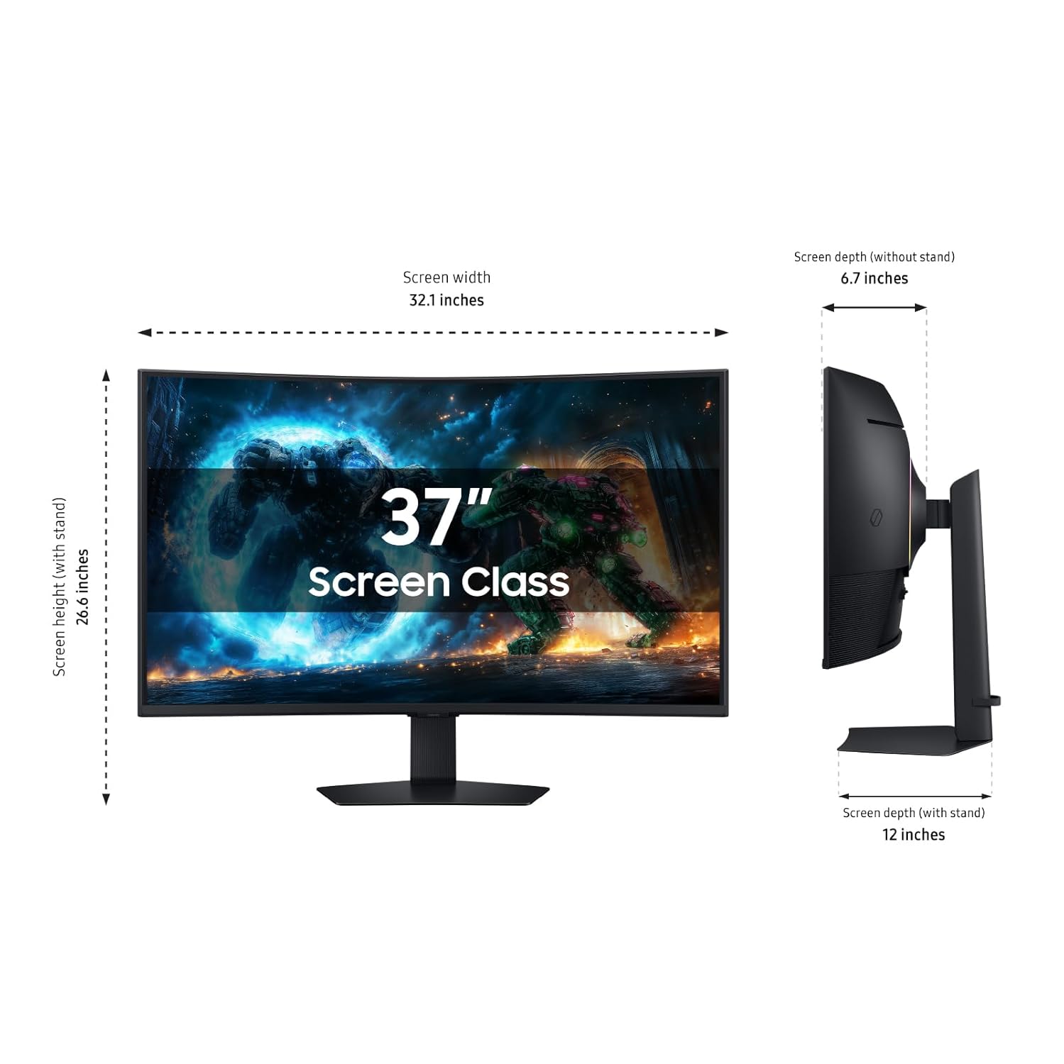 Samsung 37” Odyssey G7 (G75F) 4K UHD Resolution  165Hz  Curved Gaming Monitor  1ms Response Time (GtG)  VESA DisplayHDR™ 600  AMD FreeSync™ Premium Pro  LS37FG75DENXZA  2025