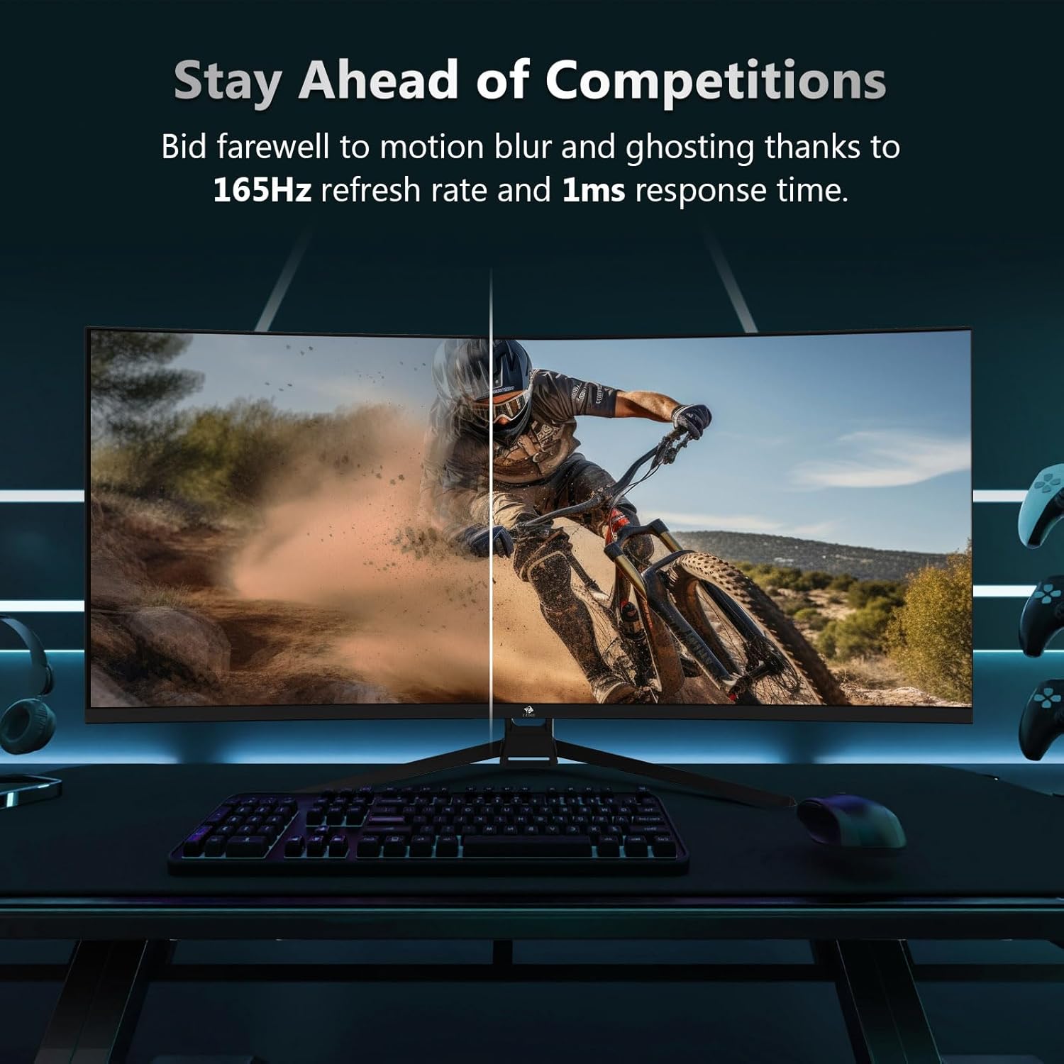 Z-Edge 34" Curved Gaming Monitor  WQHD 1440P 165Hz 144Hz PC Monitor  MPRT 1ms  21:9 Aspect Ratio  1500R  16.7M Colors  3000:1 Contrast  UG34 Frameless Bezel  2X DP 1.4 Ports and 2X HDMI 2.0 Port