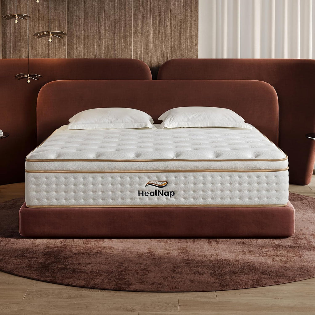Queen,14inch Queen Hybrid Mattress in a Box Memory Foam Mattress Full Size Firm with Individual Pocket Spring Upgrade Zoned Support Medium Firm Memory Fat Mattress