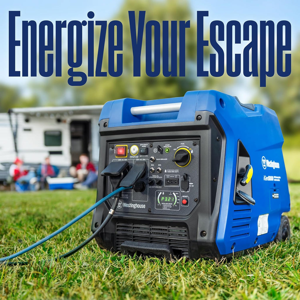 Westinghouse 5000 Peak Watt Super Quiet Portable Inverter Generator  Remote Electric Start with Auto Choke  Wheel & Handle Kit  RV Ready  Gas Powered  Parallel Capable