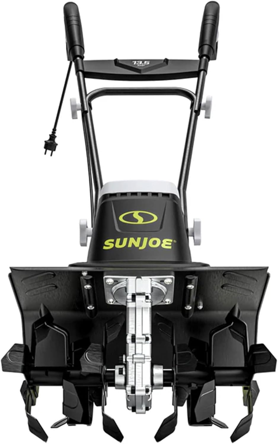 Sun Joe Corded Electric Garden Tiller & Cultivator with Steel Tines  16 Inch  13.5-Amp Motor - Heavy-Duty Tilling Machine for Lawn  Yard  and Gardening Care  TJ604E