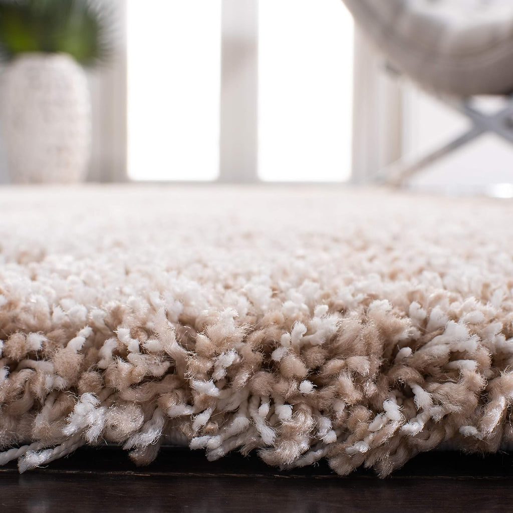 SAFAVIEH California Shag Collection Area Rug - 8'6" x 12', Beige, Non-Shedding & Easy to Clean, Ultra Plush Thick Pile, Ideal for Living Room, Bedroom, Dining Space (SG151-1313)