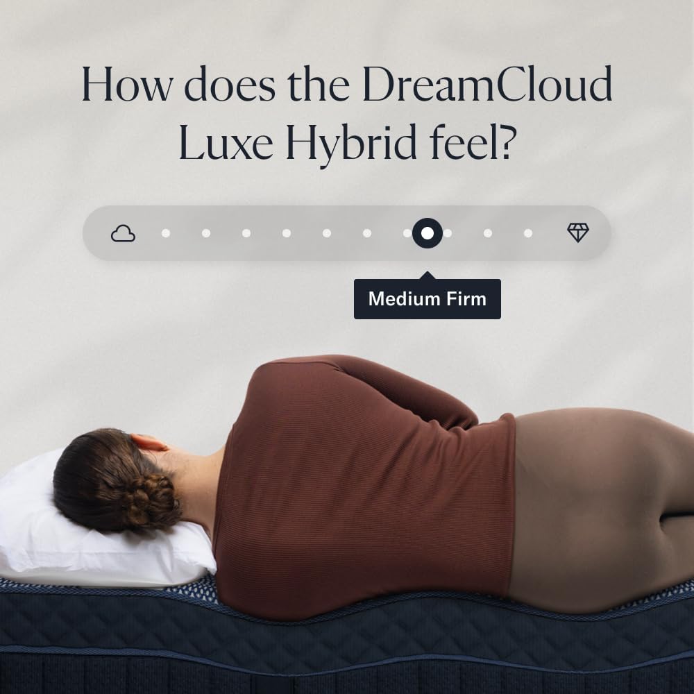 DreamCloud Luxe 14" Full Mattress - Luxury Hybrid Gel Memory Foam - 365 Night Trial - Back Pain Relief - Fiberglass Free - Forever Warranty - Mattress in a Box - CertiPUR-US Certified