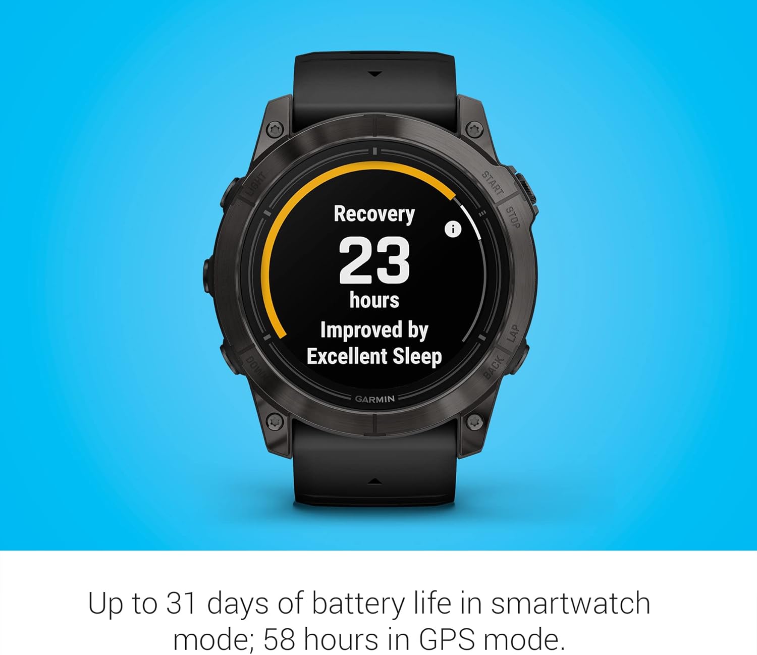 Garmin epix Pro (Gen 2) Sapphire Edition  51mm  High Performance Smartwatch  Advanced Training Technology  Built-in Flashlight  Black