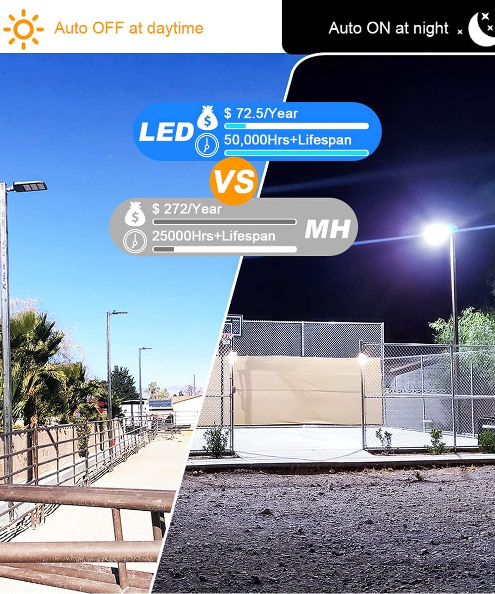 ledmo LED Parking Lot Lights 300W - LED Shoebox Parking Lot Lighting with Photocell 1000-1200W HID/HPS Replacement Waterproof IP65 36000LM 5000K Parking Lot LED Lighting (2 Pack)