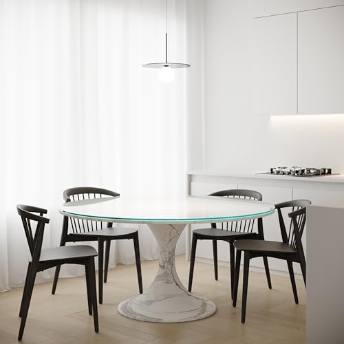 Royalty 48" Inch Round Tempered Glass Table Top – Clear Table Top Glass – Useful for Replacement  Tabletop Protector  Patio  Dining  Coffee  Desks - 1/4" Thick Flat Polished Edge