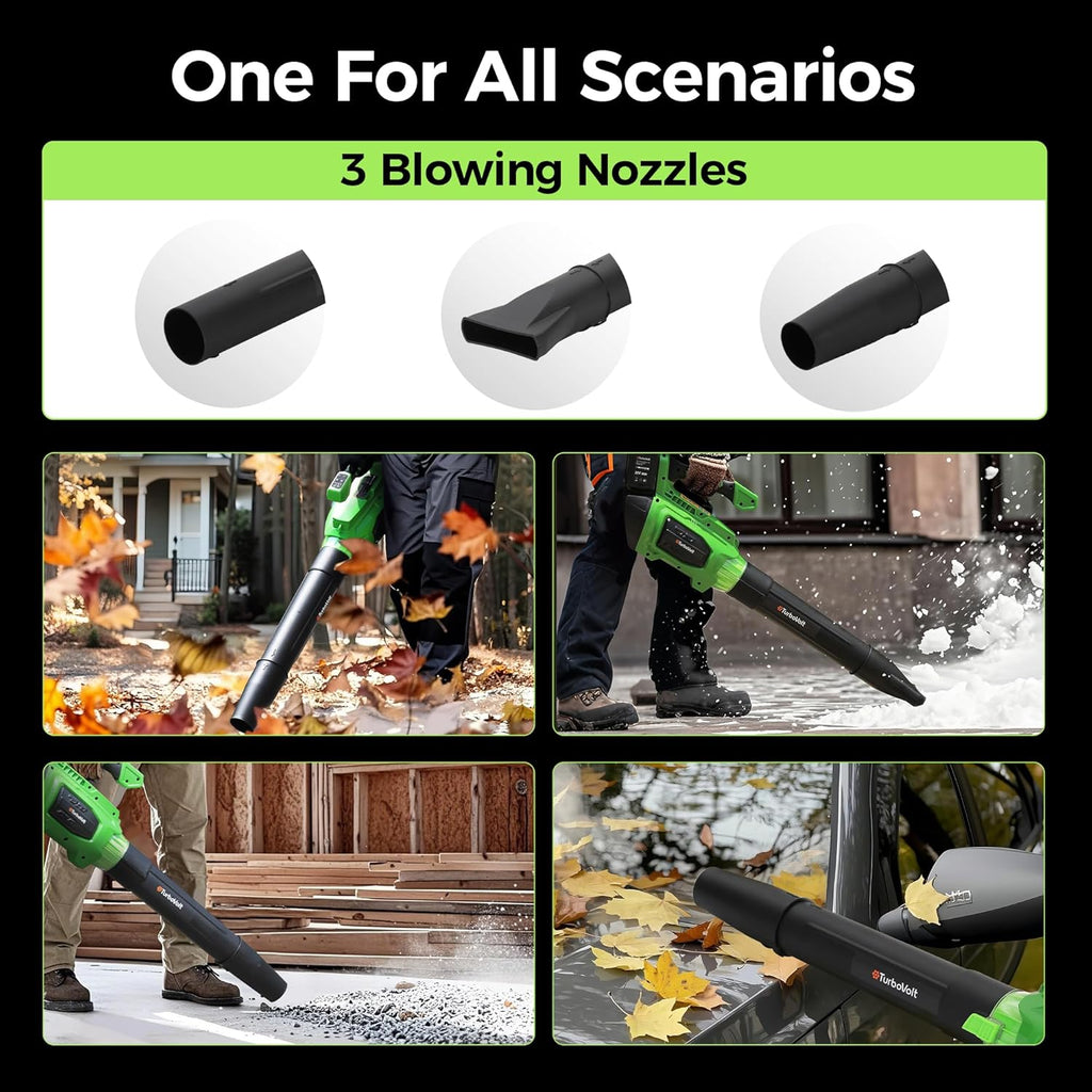 Leaf Blower  20V Cordless Electric Blower with 2 * 5.0Ah Batteries and 1 Hour Fast Charger  Lightweight Leaf Blower for Patio Cleaning  Lawn Care  Blowing Fallen Leaves and Dust