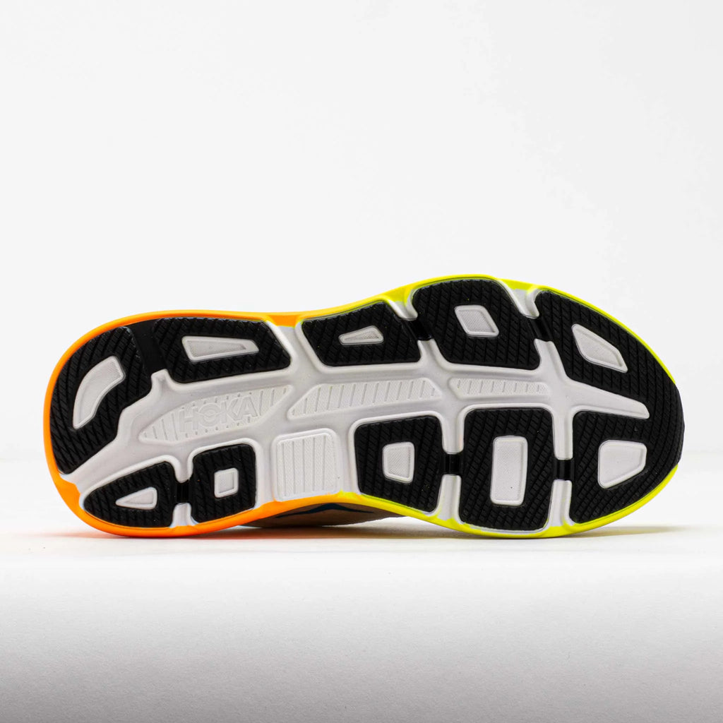 HOKA Bondi 9 Men's White/Neon Tangerine