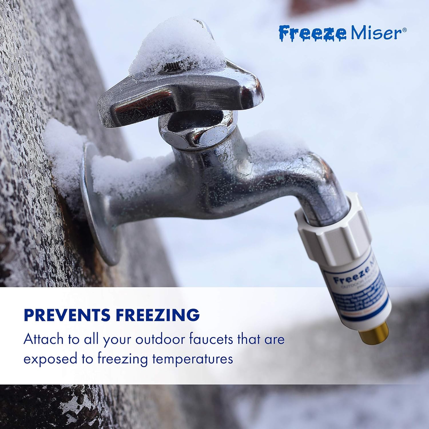 Freeze Miser Outdoor Faucet & Spigot Freeze Protection – Patented Valve Shield  Activates at Water Temperature Below 37°F/3°C – Durable Winter Cover Alternative – Quick Install  Saves Water – 8 Pack