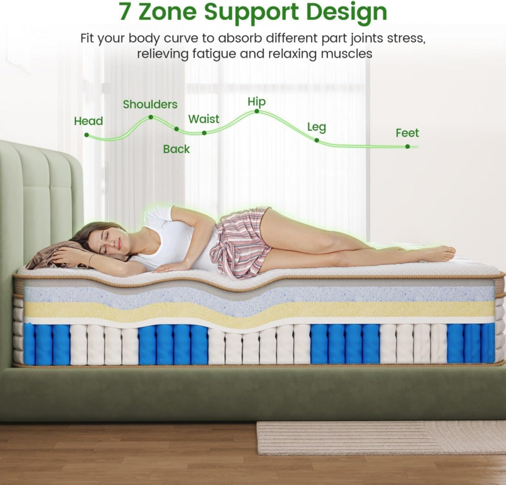 California King Mattress, Enhanced 12 Inch Cal King Mattress in a Box, Gel Memory Foam Independent Pocket Springs, Medium Firm, Pressure Relief, Strong Edge Support, 365-Night Trial, CertiPUR-US