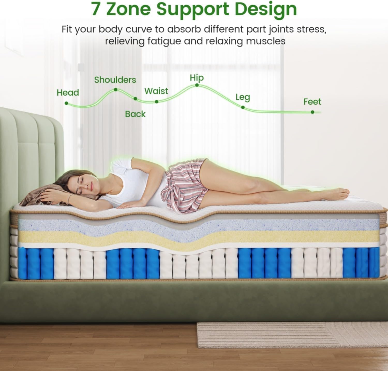 King Mattress, Enhanced 12 Inch King Size Hybrid Mattress in a box with Gel Memory Foam & Independent Pocket Springs, Medium Firm, Pressure Relief, Strong Edge Support, 365-Night Trial, CertiPUR-US