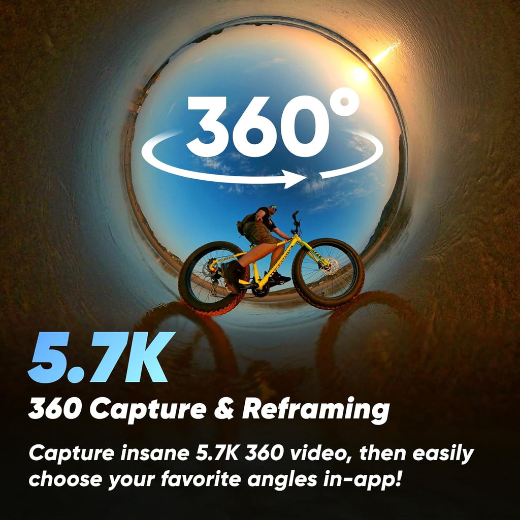 Insta360 X3 - Waterproof 360 Action Camera with 1/2" 48MP Sensors  5.7K 360 Active HDR Video  72MP 360 Photo  4K Single-Lens  60fps Me Mode  Stabilization  2.29" Touchscreen  AI Editing  Live Stream