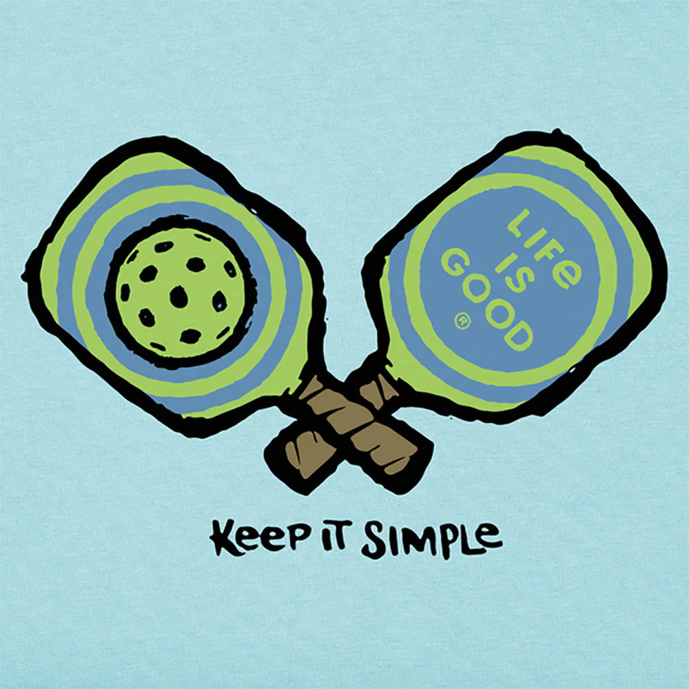 Life is Good Keep It Simple Pickleball V-Neck Crusher Tee Women's