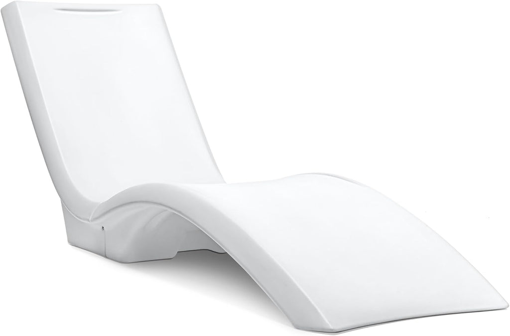 Step2 Vero Pool Lounger  Fade-Resistant  Waterproof Patio Furniture  Pool Lounge Chair for Sun Shelf  Use in Pools with Shelves Up to 12-Inches Deep or Outside Pool Deck  Weighted  White