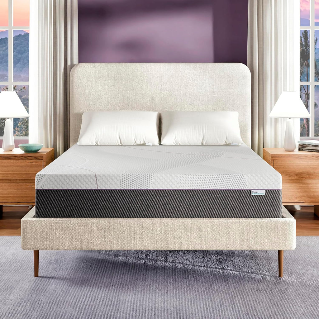 Sleep Innovations Shiloh 14 Inch Green Tea Memory Foam Mattress, California King Size, Bed in a Box, Medium Feel