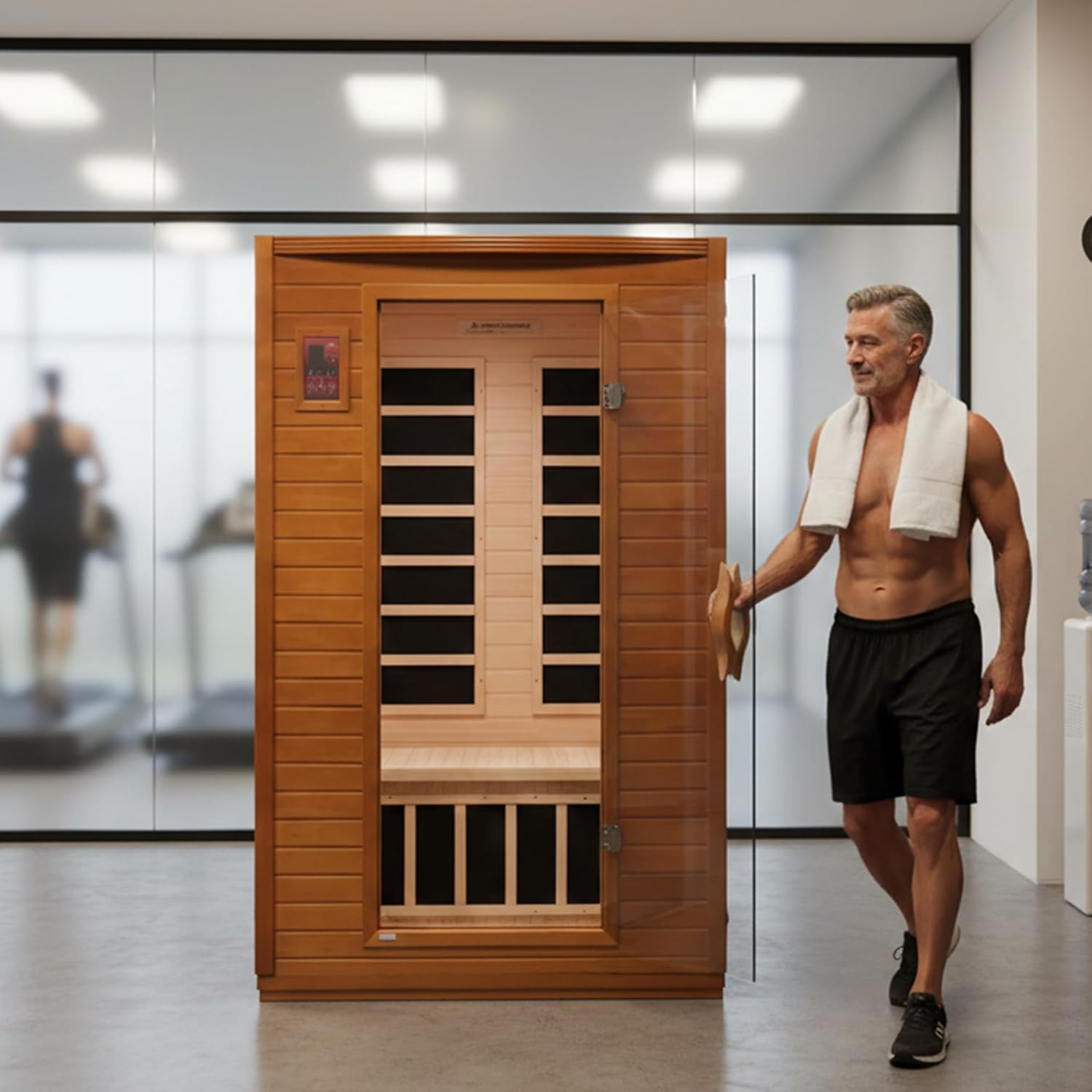 DYNAMIC SAUNAS Andora 2-Person Low EMF FAR Infrared Sauna with Red Light Therapy & Bluetooth Speakers | Personal Indoor Dry Heat Sauna for Home & Gym – Made from Canadian Hemlock
