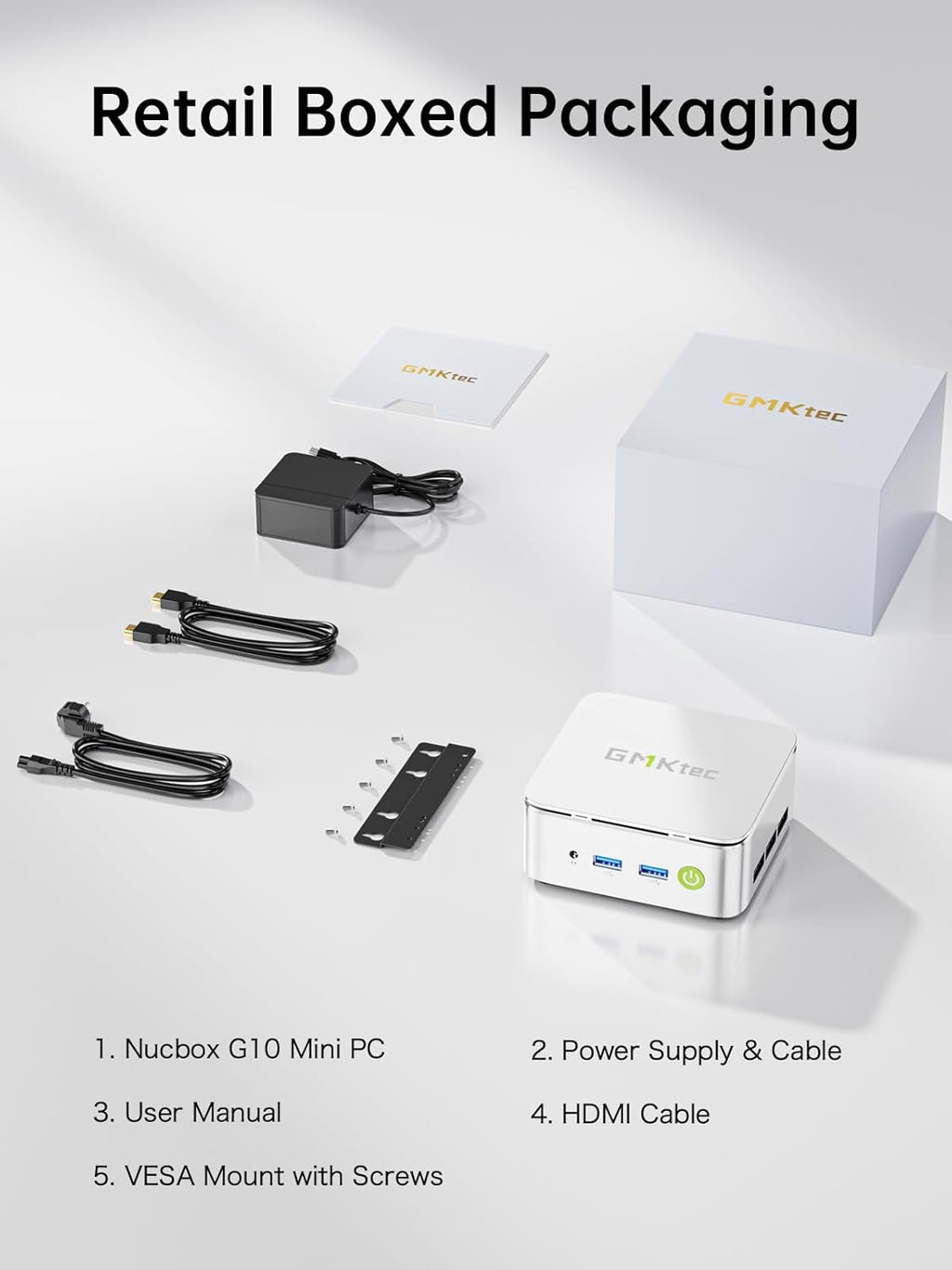 GMKtec Mini PC Ryzen 5 3500U 1TB NVMe SSD 16GB DDR4 2.5GbE NIC LAN Office Home Desktop Computers  HTPC Proxmox  HDMI 2.1  USB-C  DP Triple 4K Display Nucbox G10