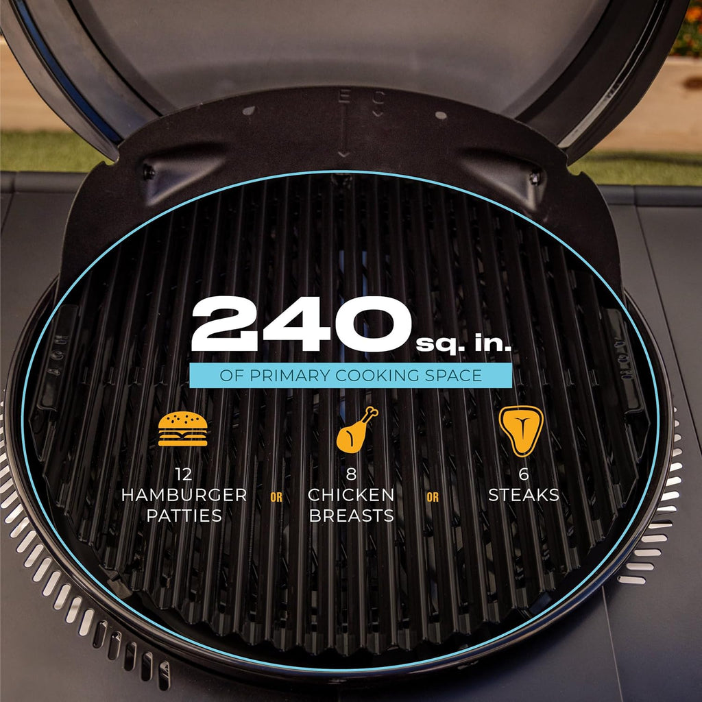 Charbroil 3-in-1 Dual Fuel Outdoor Bistro Pro Electric Grill & Griddle + Charcoal Mode BBQ  Black - 25302145