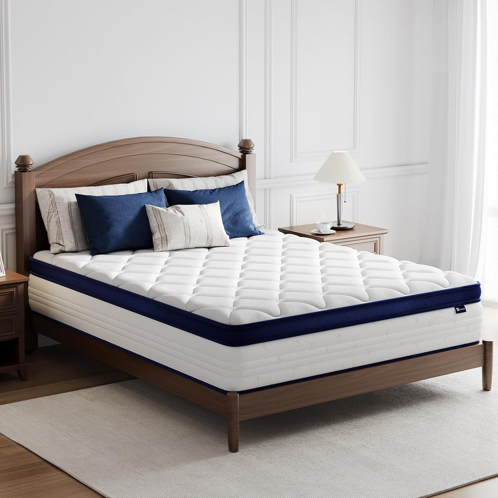 Avenco Queen Mattress, 12 Inch Queen Size Mattress with Individually Smarts Pocket Springs for Back Pain Relief, Hypoallergenic Fabric Box Spring No Need, Mattresses in a Box Medium Plush Support