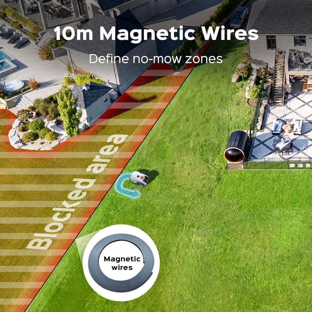 V100 Robot Lawn Mower with HD Vision Navigation  Smart Obstacle Detection  Collision Sensors  Adjustable Cutting Height  Low-Noise Operation—Perfect for Small Lawns up to 1 600 sq ft.