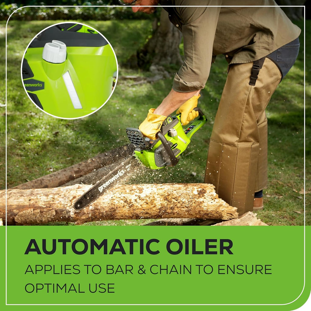 Greenworks 40V 16" Brushless Cordless Chainsaw  4.0Ah Battery and Charger Included