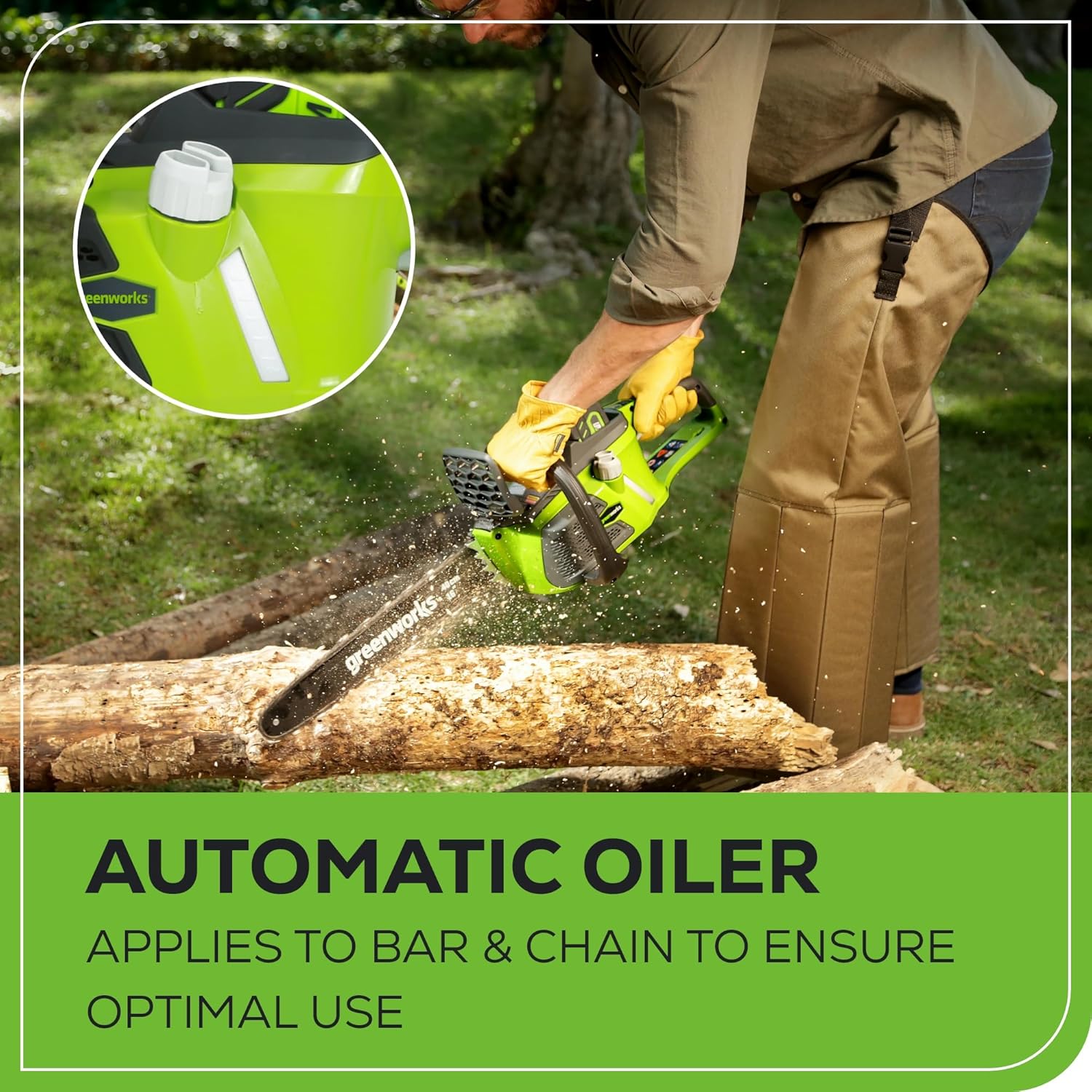 Greenworks 40V 16" Brushless Cordless Chainsaw  4.0Ah Battery and Charger Included