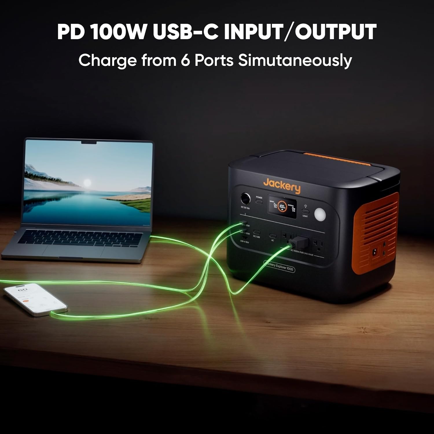 Jackery Explorer 1000 v2 Portable Power Station(2024 New) 1070Wh LiFePO4 Battery 1500W AC/100W USB-C Output  1 Hr Fast Charge  Solar Generator for Outdoor Camping Off-grid Living RV Emergency (Renewed)