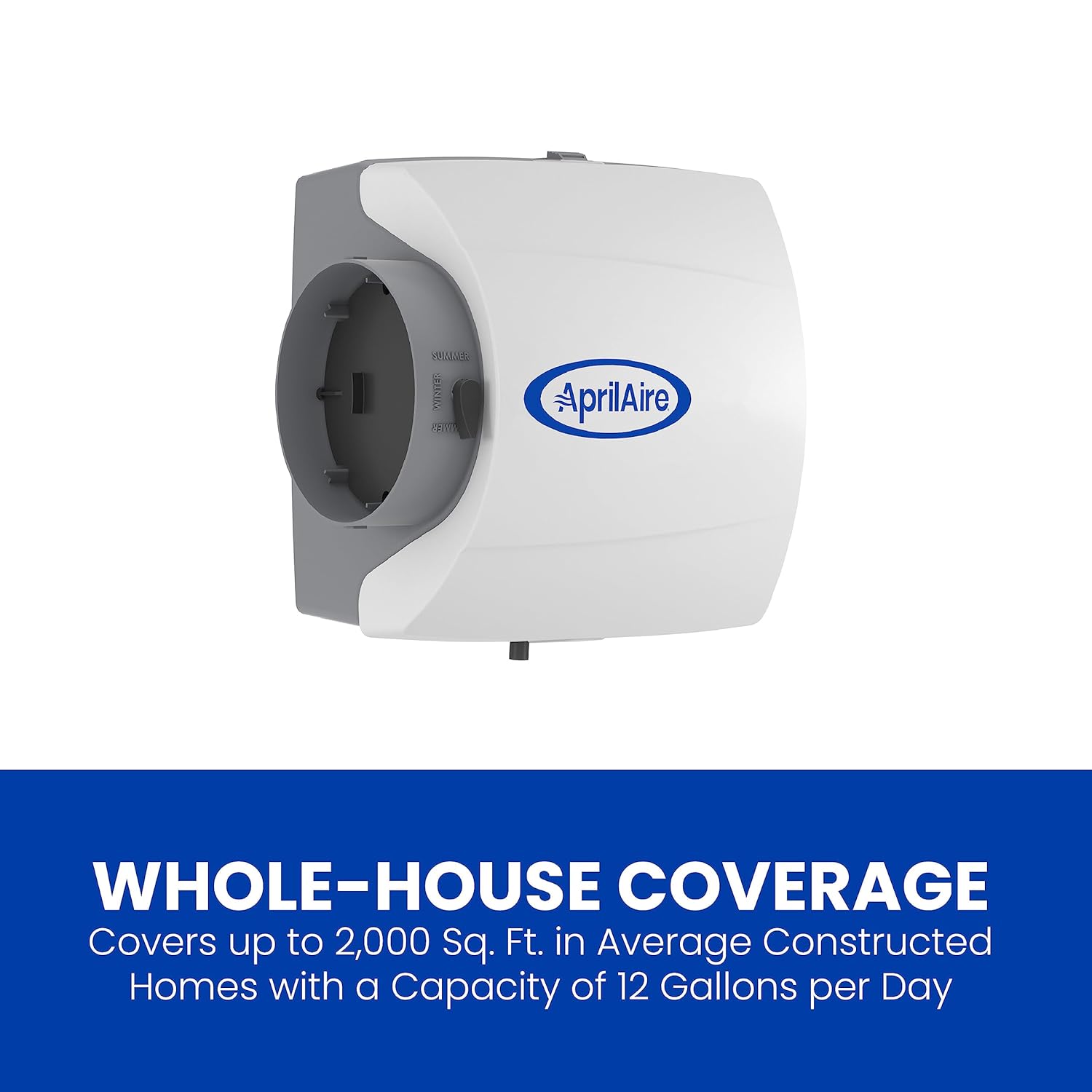 AprilAire 500M 12-gal. Whole-House Small Bypass Evaporative Humidifier with Manual Control for up to 3,600 sq. ft. + AprilAire Model 5843 Humidifier Installation Kit