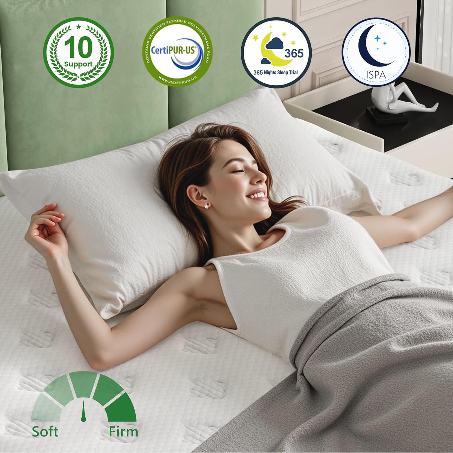 California King Mattress, Enhanced 12 Inch Cal King Mattress in a Box, Gel Memory Foam Independent Pocket Springs, Medium Firm, Pressure Relief, Strong Edge Support, 365-Night Trial, CertiPUR-US