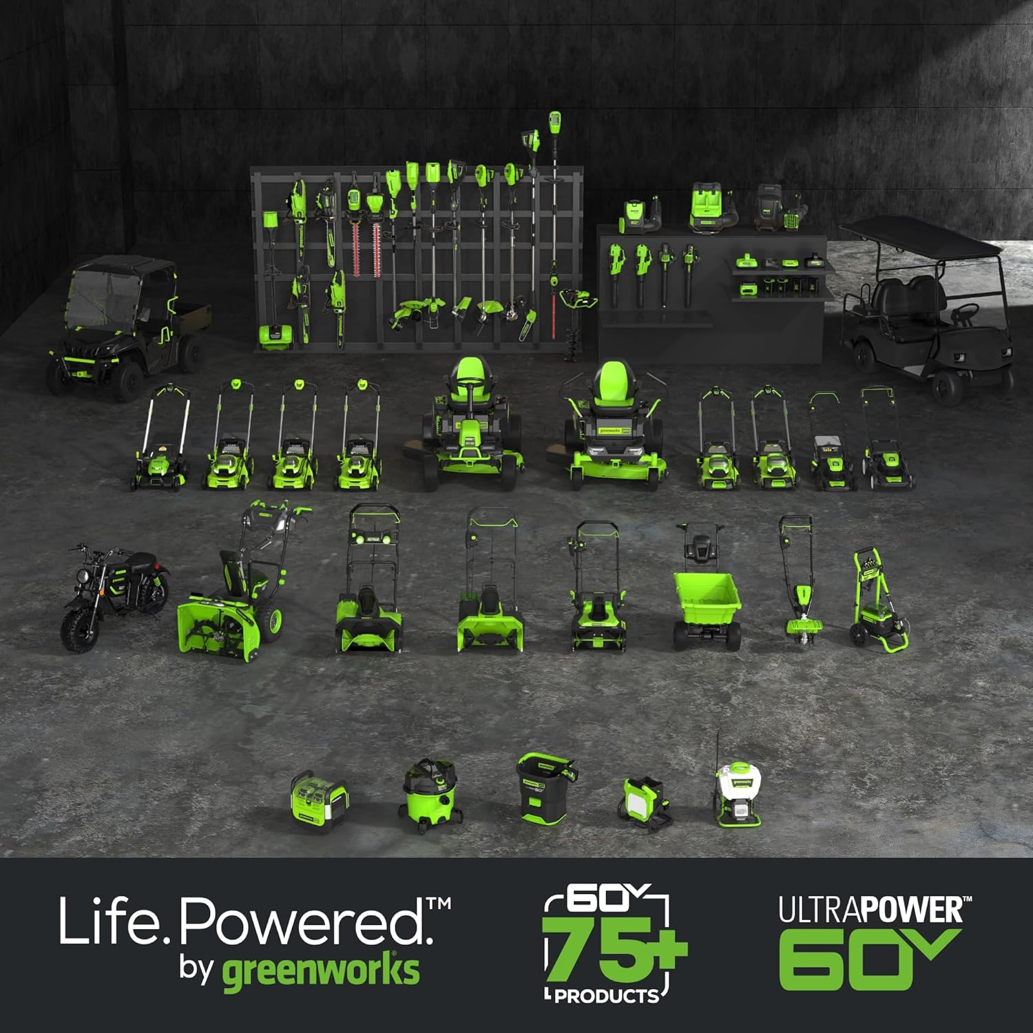 Greenworks 60V 21" Cordless Lawn Mower – 5.0Ah Battery & Rapid Chargerr(75+ Tool Compatibility  60Min Runtime)