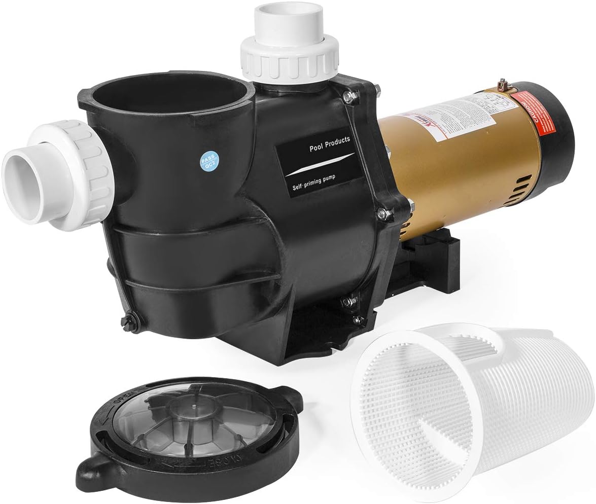 XtremepowerUS 2HP In-Ground Swimming Pool Pump Dual Speed High Flow 2" Inlet 230V High Flo 2-Speed w/ Slip-On Fitting Adapter  5 820 GPH with Filter Basket