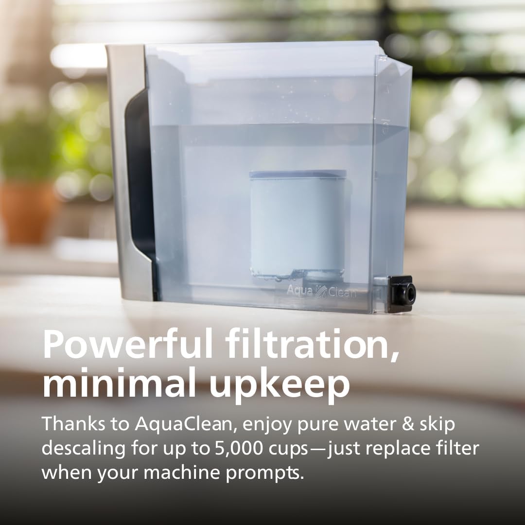 Philips 2200 Series Fully Automatic Espresso Machine, Classic Milk Frother, 2 Coffee Varieties, Intuitive Touch Display, 100% Ceramic Grinder, AquaClean Filter, Aroma Seal, Black (EP2220/14)