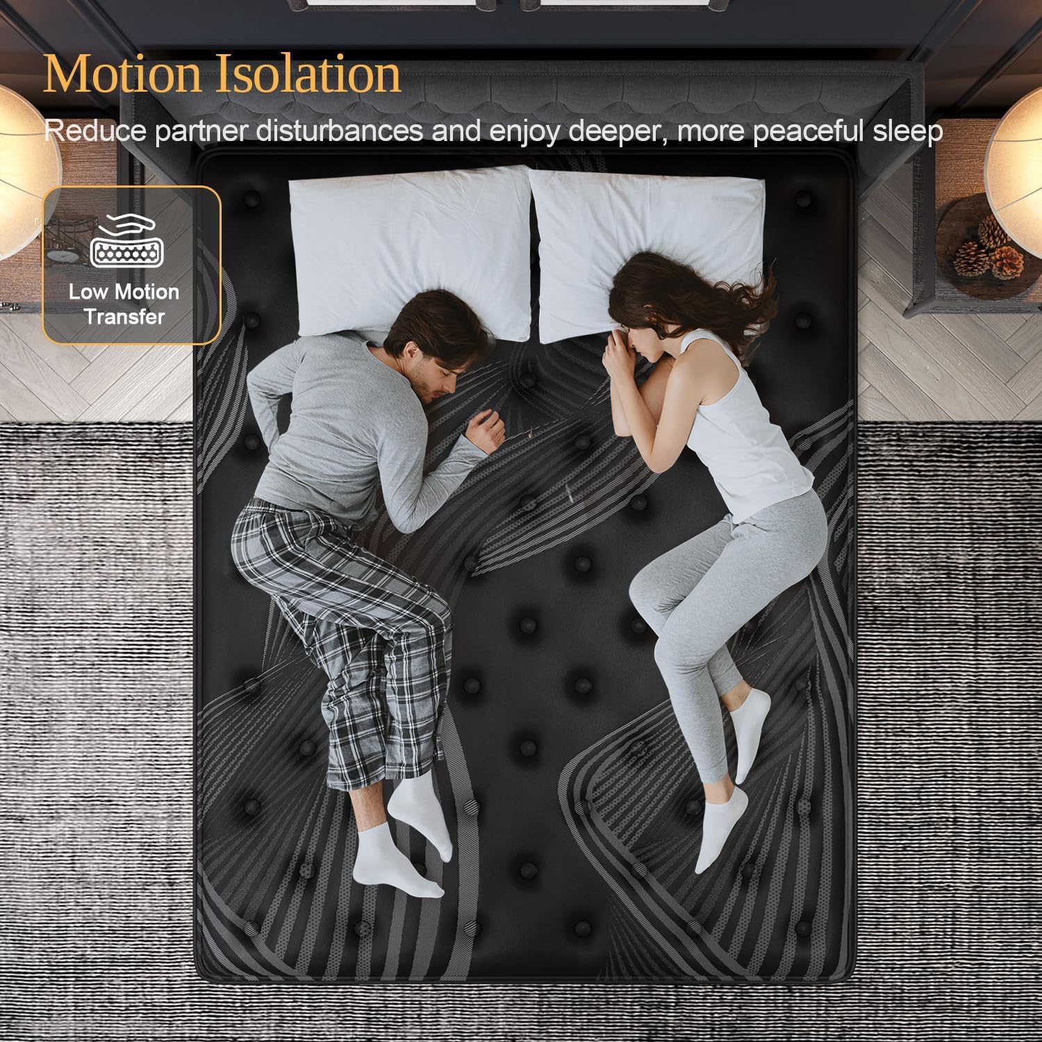 Queen Mattress, 14 Inch Hybrid Mattresses, Medium-Firm Feel with Pocket Springs & Cooling Gel Memory Foam, CertiPUR-US Certified for Enhanced Support, Cooling & Motion Isolation
