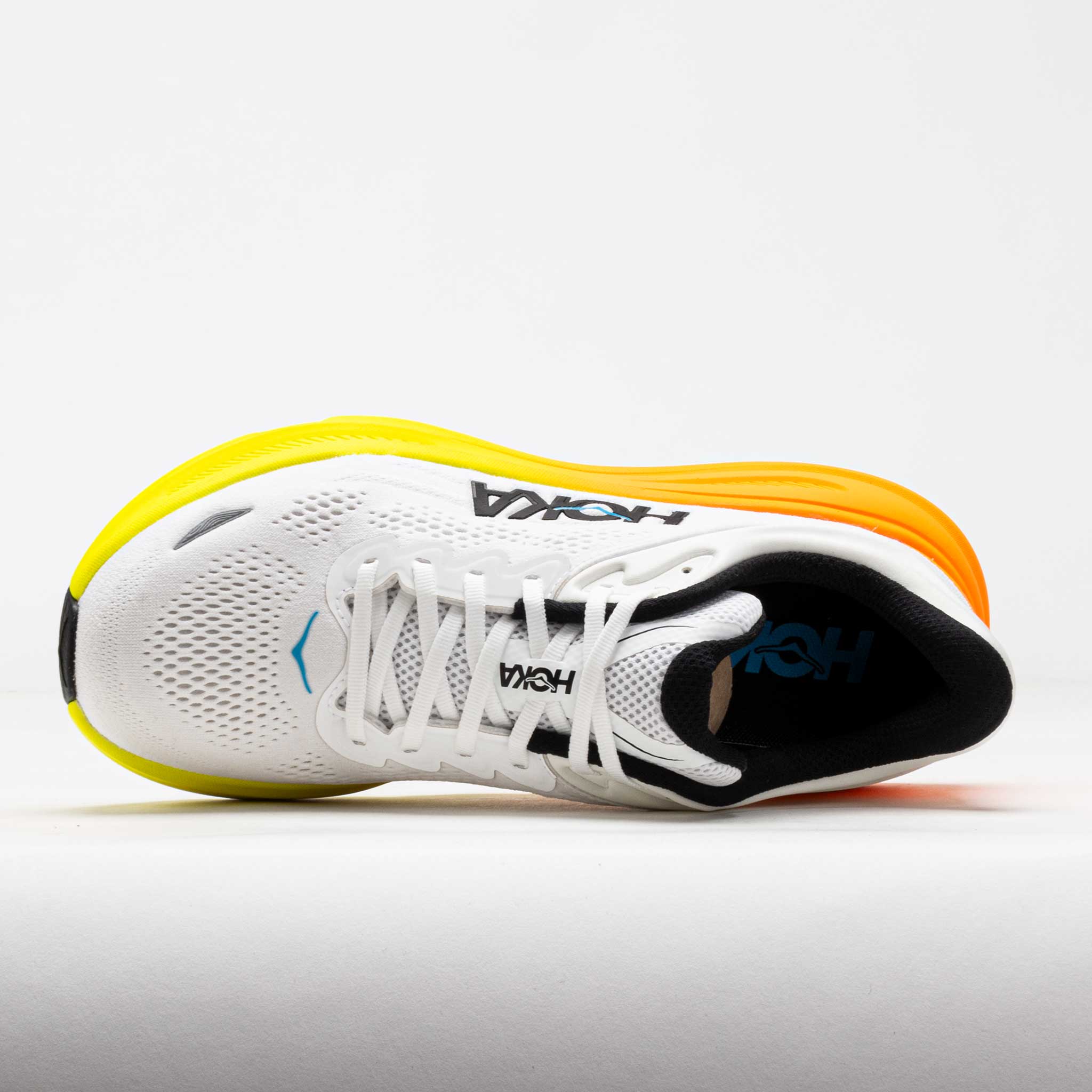 HOKA Bondi 9 Men's White/Neon Tangerine