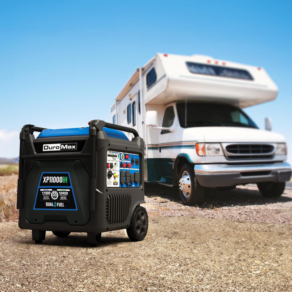 DuroMax XP11000iH 11 000-Watt Dual Fuel Portable Digital Inverter Generator - Gas & Propane  Remote Electric Start  Transfer Switch Ready  RV & Emergency Ready