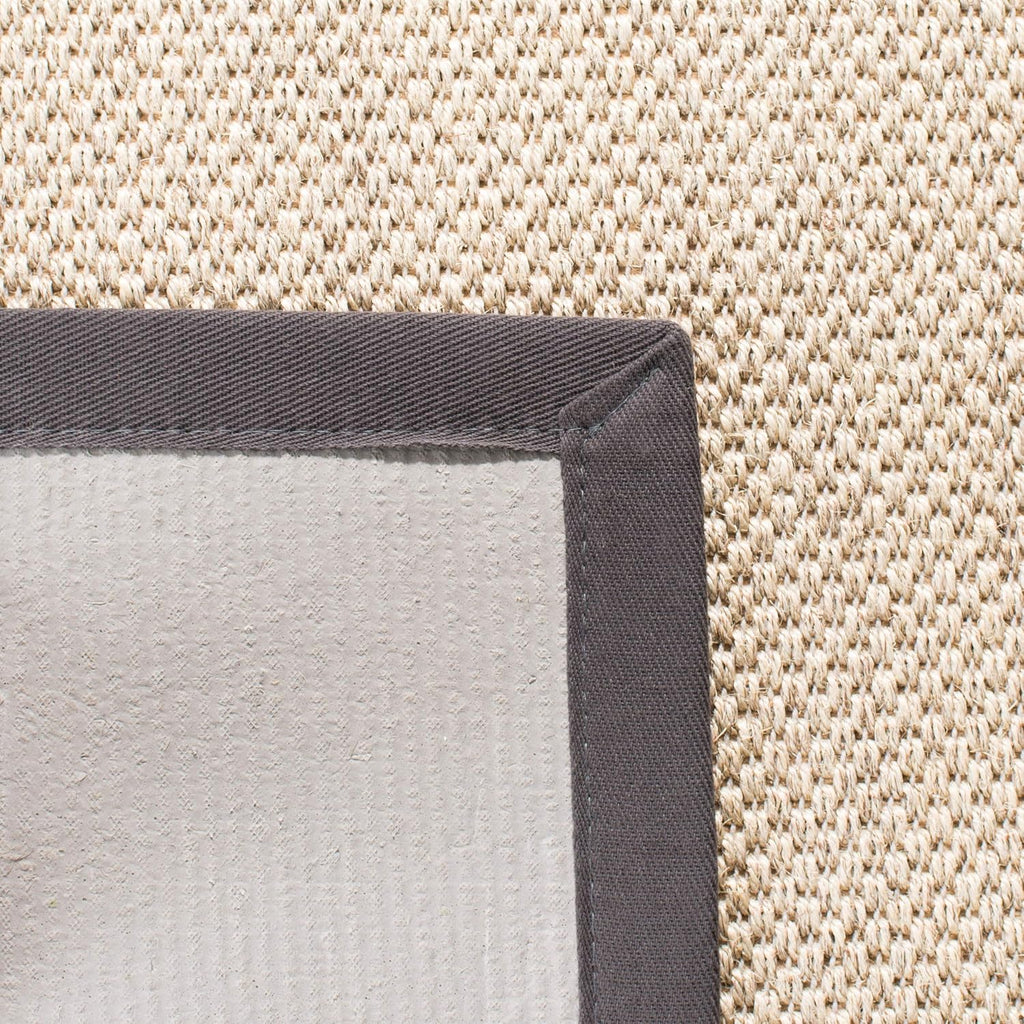 SAFAVIEH Area Rug 9x12 - Natural Fiber Collection - Large - Marble & Dark Grey, Sisal, Woven Design with Border (NF143D)