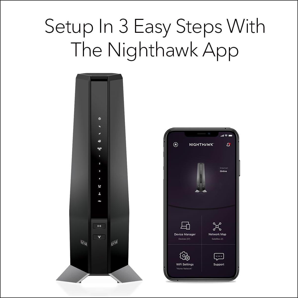NETGEAR Nighthawk Cable Modem and WiFi 6 Router Combo (CAX80) - Compatible with All Major Cable Providers incl. Xfinity  Spectrum  Cox - Cable Plans up to 6Gbps - AX6000 WiFi 6 Speed - DOCSIS 3.1