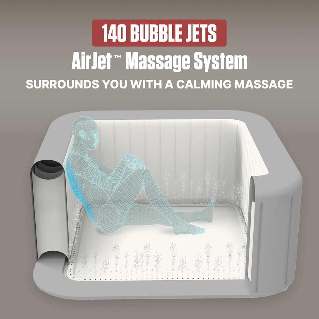 Coleman Hawaii 4 to 6 Person Inflatable Hot Tub  Square Energy-Efficient Portable Outdoor Spa with 140 AirJets  71" x 28"