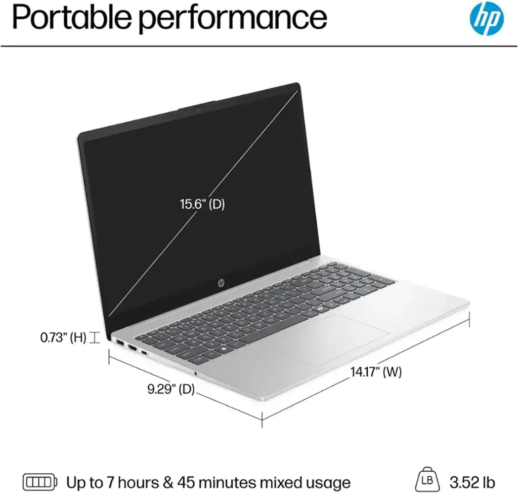 HP New 2026 Edition Core i7 15.6" Laptop | Intel High-Performance Core i7-1255U up to 4.7GHz | 16GB RAM - 1TB PCIe SSD | Webcam | FHD | Long Battery Life | Windows 11 | Business & Academic