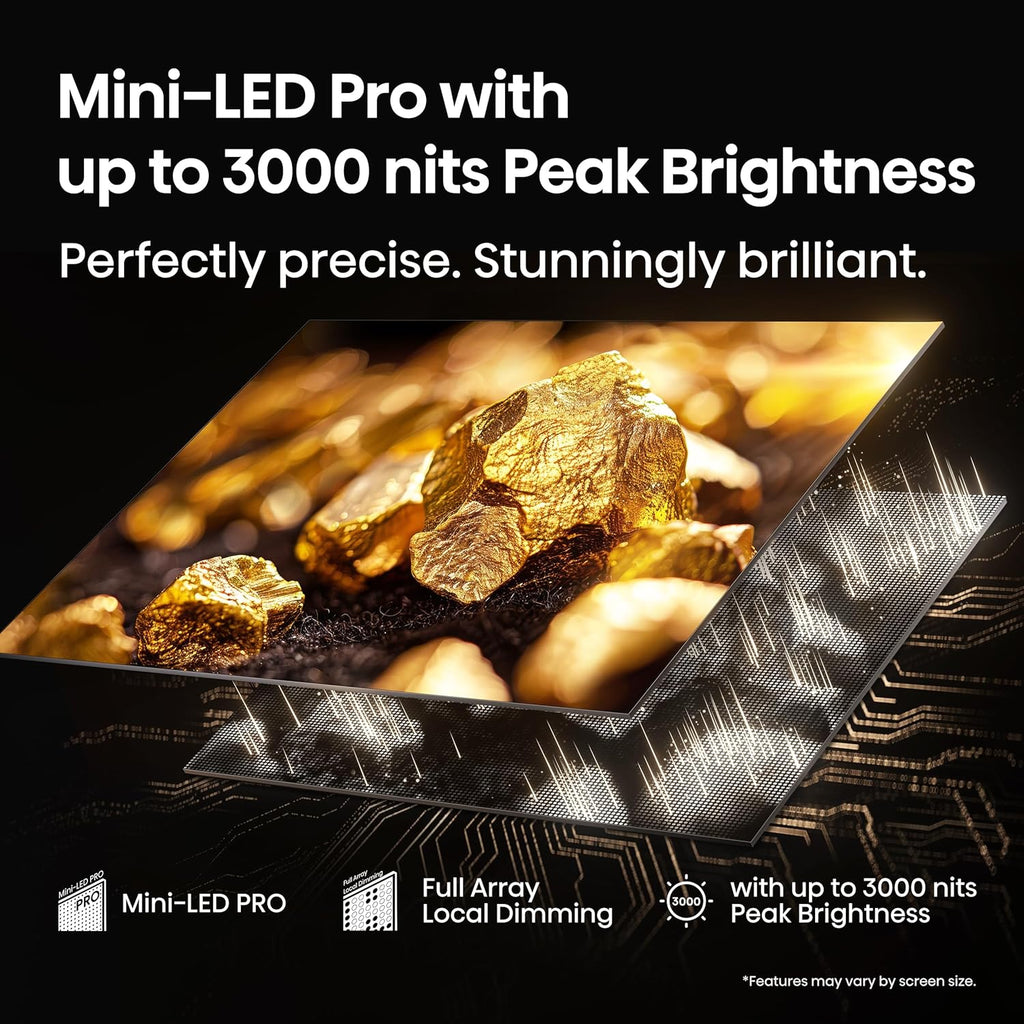 Hisense 55" U7 Mini-LED ULED 4K UHD Best Premium Gaming Google Smart TV (55U75QG  2025 Model) - QLED  Native 165Hz  VRR 288  Up to 3000 Nits  HDR10+  Dolby Vision IQ · Atmos  IMAX Enhanced  2.1.2 Ch